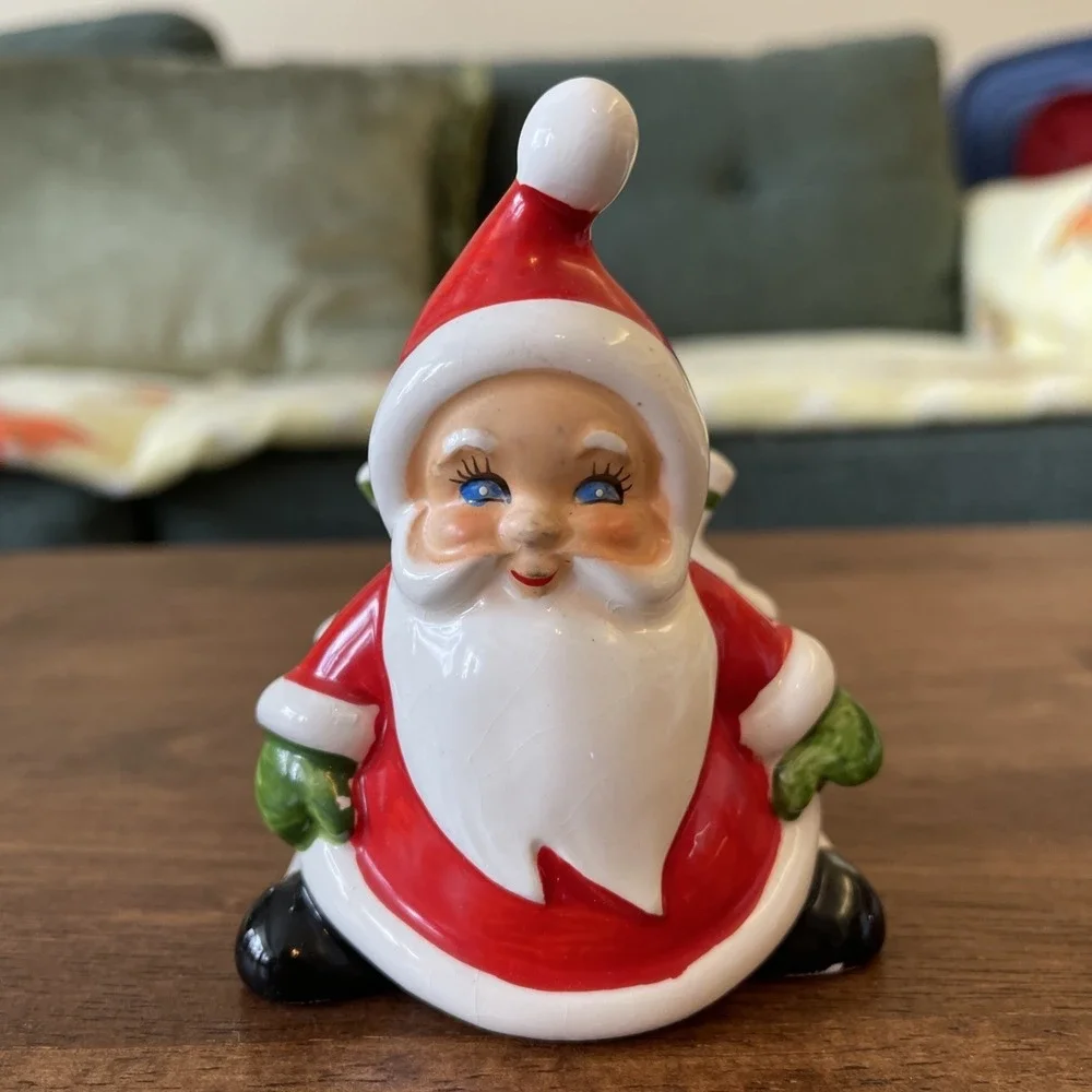 Vintage MCM Christmas Holiday‎ Kitchy Lefton Santa Claus Napkin or Letter Holder